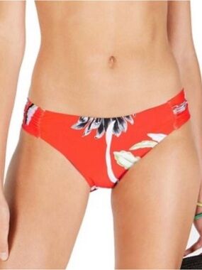 Trina Turk Red Floral Shangri La Bikini Bottom